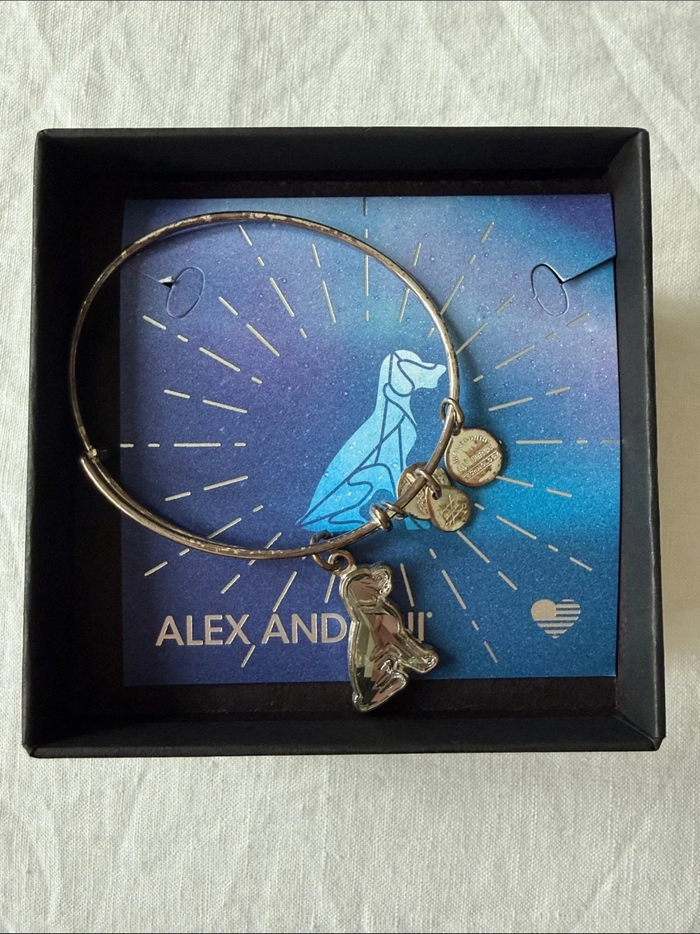 Alex and Ani Dog Bracelet Swarovski Charm